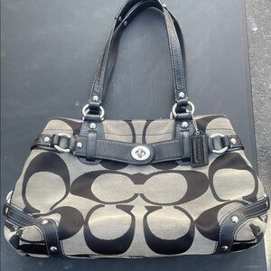 Coach Black and Gray Shoulder Bag